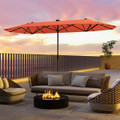 13-Foot Twin Patio Umbrella with Solar LED Lights product image