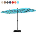 13-Foot Twin Patio Umbrella with Solar LED Lights product image