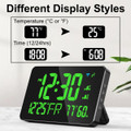 Digital Alarm Clocks for Bedrooms,Dual Alarms,Temperature,Humidity,Date,Snooze,Accurate time,Easy to Read For Kid Elder(Green) product image