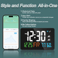 Digital Alarm Clocks for Bedrooms,Dual Alarms,Temperature,Humidity,Date,Snooze,Accurate time,Easy to Read For Kid Elder(White) product image