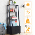 Costway 4-Tier Modern Wood Bookshelf (2-Piece) product image