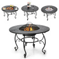 35.5-Inch Patio Fire Pit Dining Table with Cooking BBQ Grate product image
