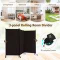 3-Panel Folding Room Divider with Lockable Wheels product image