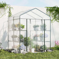 Walk-in Greenhouse with 4 Tiers & PVC Cover Roll-up Zippered Door product image