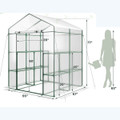 Walk-in Greenhouse with 4 Tiers & PVC Cover Roll-up Zippered Door product image