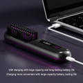 Cordless Hair Straightener Brush with 3 Setting LED Temperature Display Electric Negative Ions Ceramic Hot Comb 360 Anti-Scald Color White product image