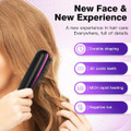 Cordless Hair Straightener Brush with 3 Setting LED Temperature Display Electric Negative Ions Ceramic Hot Comb 360 Anti-Scald Color White product image