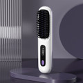 Cordless Hair Straightener Brush with 3 Setting LED Temperature Display Electric Negative Ions Ceramic Hot Comb 360 Anti-Scald Color White product image