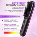 Cordless Hair Straightener Brush with 3 Setting LED Temperature Display Electric Negative Ions Ceramic Hot Comb 360 Anti-Scald Color White product image