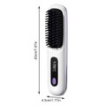 Cordless Hair Straightener Brush with 3 Setting LED Temperature Display Electric Negative Ions Ceramic Hot Comb 360 Anti-Scald Color White product image