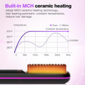 Cordless Hair Straightener Brush with 3 Setting LED Temperature Display Electric Negative Ions Ceramic Hot Comb 360 Anti-Scald Color White product image
