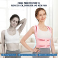 Back Brace Posture Corrector for Women: Shoulder Straightener Adjustable Full Back Support- Scoliosis Hunchback Spine Corrector (Pink-Szie L) product image