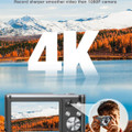 4K Digital Camera, 48MP Autofocus Kids Camera Selfie with Front and Rear Dual Lenses, 32GB Card,16X Digital Zoom, Compact Travel Vlogging Video(Black) product image