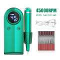 45000RPM Nail Drill Machine Rechargeable Nail File Nails Accessories Gel Nail Polish Sander Professional Tool Manicure Set Color Green product image