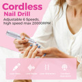 Electric Nail Drill Machine Professional,Cordless Electric Nail File,Manicure and Pedicure Kit for Grinding Polishing Trimming (Sliver) product image