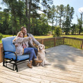 Outdoor Glider Rocker Loveseat Patio Bench  with Cushions product image