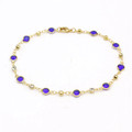 10-Inch 18K-Gold-Filled Blue Crystal Anklet product image