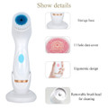 Electric Cleansing Face Brush Ultrasonic Skin Care Tool Silicone Facial Brush Skin Face Cleansing Face Massager Instrument(Blue) product image