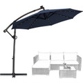 10-Foot 360-Degree Solar LED Patio Offset Umbrella product image