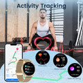 Smartwatch for Women 1.43" Touchscreen Smart Watch Answer/Make Call with  Sleep Monitor 100+ Sports Modes Fitness Tracker for Android iOS(1Pack-Gold) product image