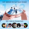 Smartwatch for Women 1.43" Touchscreen Smart Watch Answer/Make Call with  Sleep Monitor 100+ Sports Modes Fitness Tracker for Android iOS(1Pack-Pink) product image