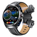 New Headset Smart Watch 2-in-1 1.53 Inch Round Screen Dual Call NFC Stainless Steel Body IP67 Mens Watches Color Black product image