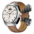 New Headset Smart Watch 2-in-1 1.53 Inch Round Screen Dual Call NFC Stainless Steel Body IP67 Mens Watches Color Silver product image