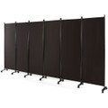 6-Panel 5.7-Foot Tall Rolling Room Divider on Wheels product image