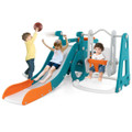 5-in-1 Kids' Slide and Swing Set with Mini Bus and Basketball Hoop product image