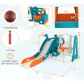 5-in-1 Kids' Slide and Swing Set with Mini Bus and Basketball Hoop product image
