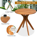 27-Inch Outdoor Round Solid Wood Coffee Side Bistro Table product image