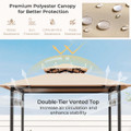 3-Piece Patio Bar Set Grill Gazebo & 2 Barstool with Tempered Glass Bar Table product image