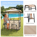 3-Piece Patio Bar Set Grill Gazebo & 2 Barstool with Tempered Glass Bar Table product image