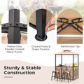 3-Piece Patio Bar Set Grill Gazebo & 2 Barstool with Tempered Glass Bar Table product image