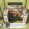 3-Piece Patio Bar Set Grill Gazebo & 2 Barstool with Tempered Glass Bar Table product image