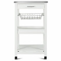 Kitchen Rolling Island Cart with Stainless Steel Tabletop & Basket product image