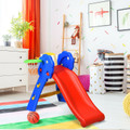 Kids' 2-Step Indoor Plastic Folding Slide with Basketball Hoop product image