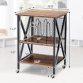 3-Tier Rolling Turntable Stand with Vinyl Record Storage product image
