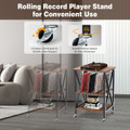 3-Tier Rolling Turntable Stand with Vinyl Record Storage product image