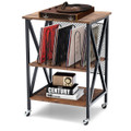 3-Tier Rolling Turntable Stand with Vinyl Record Storage product image