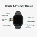 4G Kids Smart Watch with GPS Tracker,  One Key SOS Call Voice Chat Camera Alarm Clock Touch Screen Watch for Kids Boys Gifts (Black) product image