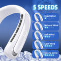 Portable Bladeless Neck Fan Personal Air Conditioner 5200mAh Rechargeable Cooling Wearable Fan For Men Women Travel, White product image