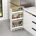 4-Tier Slim Rolling Storage Cart on Wheels with Open Shelves & Handle product image