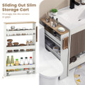 4-Tier Slim Rolling Storage Cart on Wheels with Open Shelves & Handle product image