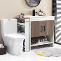 4-Tier Slim Rolling Storage Cart on Wheels with Open Shelves & Handle product image