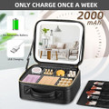 Travel Makeup Bag with Adjustable Dividers & LED Mirror product image