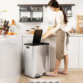 16-Gallon Dual Step Stainless Steel Trash and Recycle Bin product image