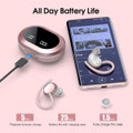 Wireless Earbuds V5.3 Bluetooth 120H Playtime Mini IPX7 Waterproof Deep Bass Over-Ear Earphones for Running Sports-Pink product image