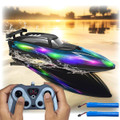 Remote Control Boat with LED Lights, Pool and Lake RC Boats for Kids Ages 8-12, 2.4GHZ Remote Control Boat product image