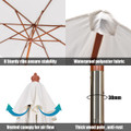 Goplus 9.5 ft Patio Rope Pulley Wooden Umbrella product image